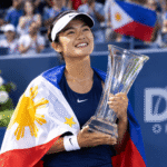 Alexandra Eala and Jessica Pegula at DC Open trophy ceremony