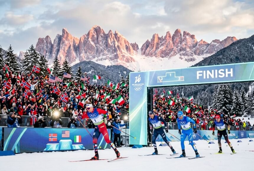 Norway athletes celebrating at Milan Cortina 2026 Winter Olympics